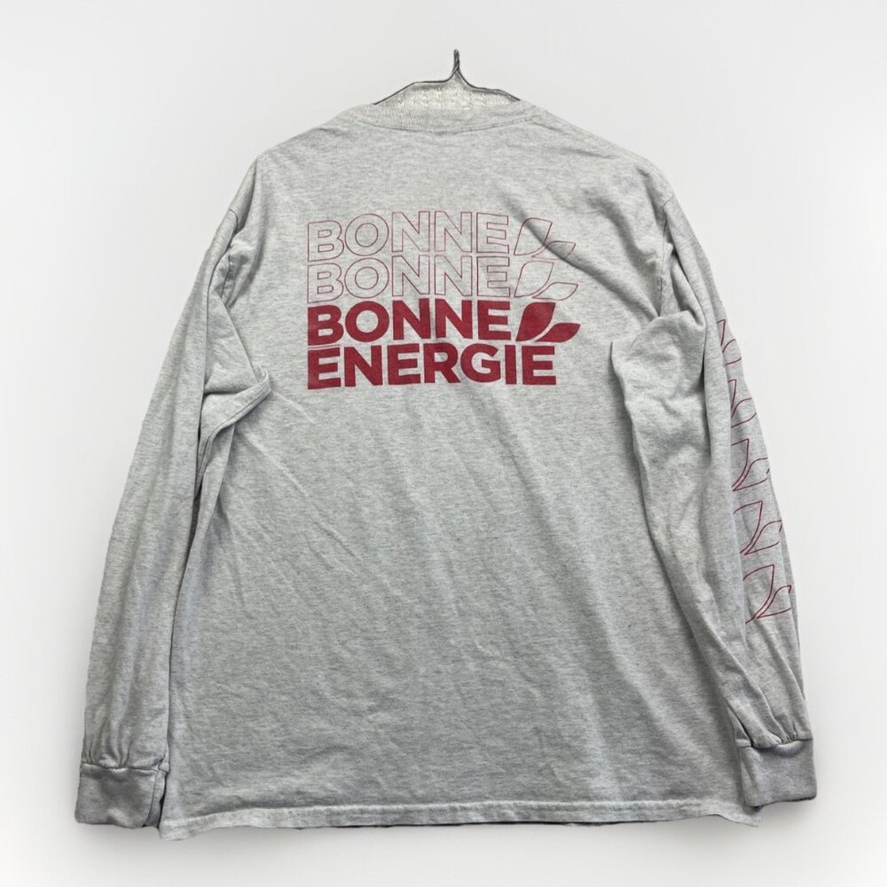 Guru Energy Long Sleeve Promo T-Shirt Men’s Sz L Gray Red Graphic Advertising